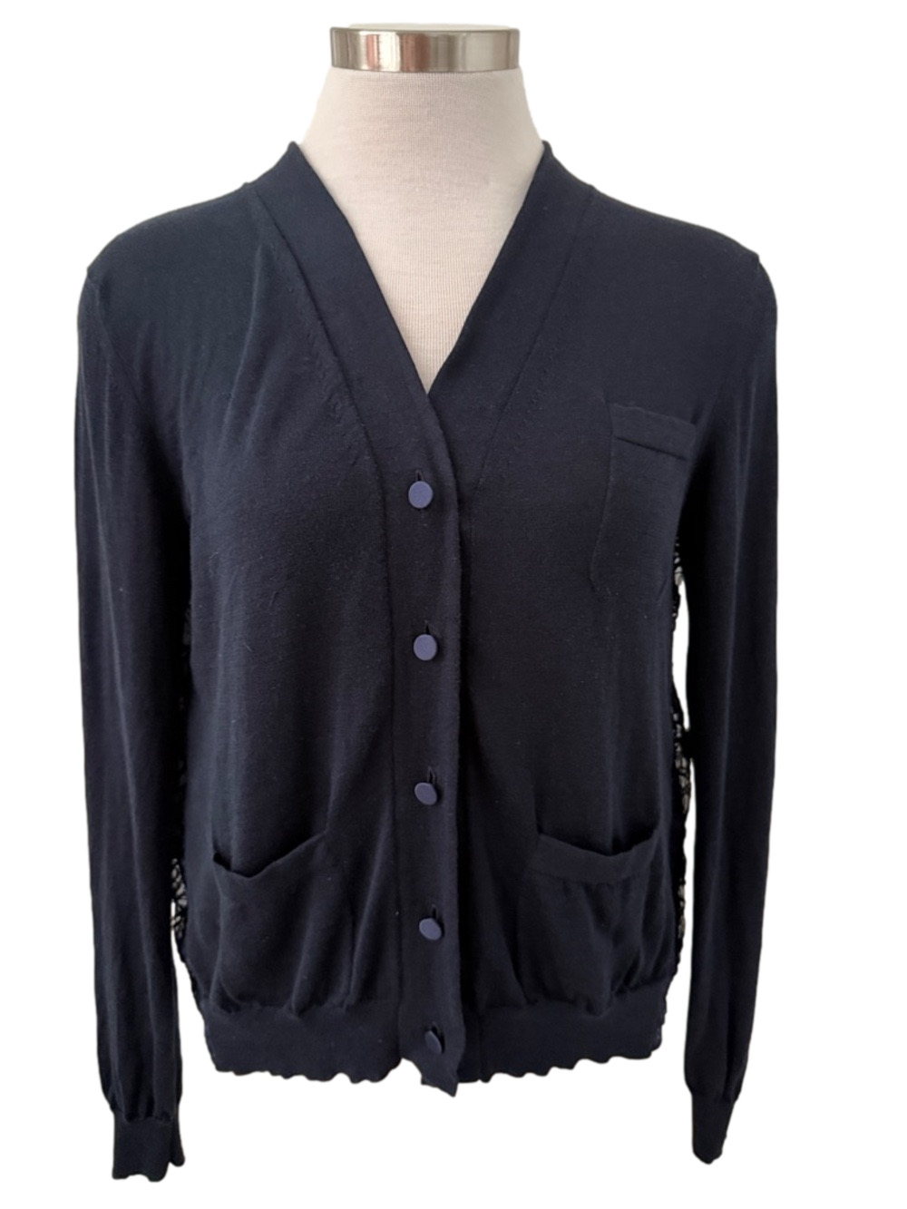 Aquilano Rimondi navy cardigan sweater Sz 40/ US 4